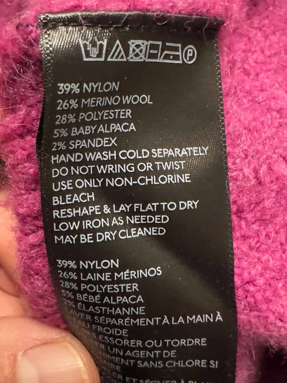 Anthropologie Sleeping on Snow Lavinia Wool and Alpaca Sweater in Magenta